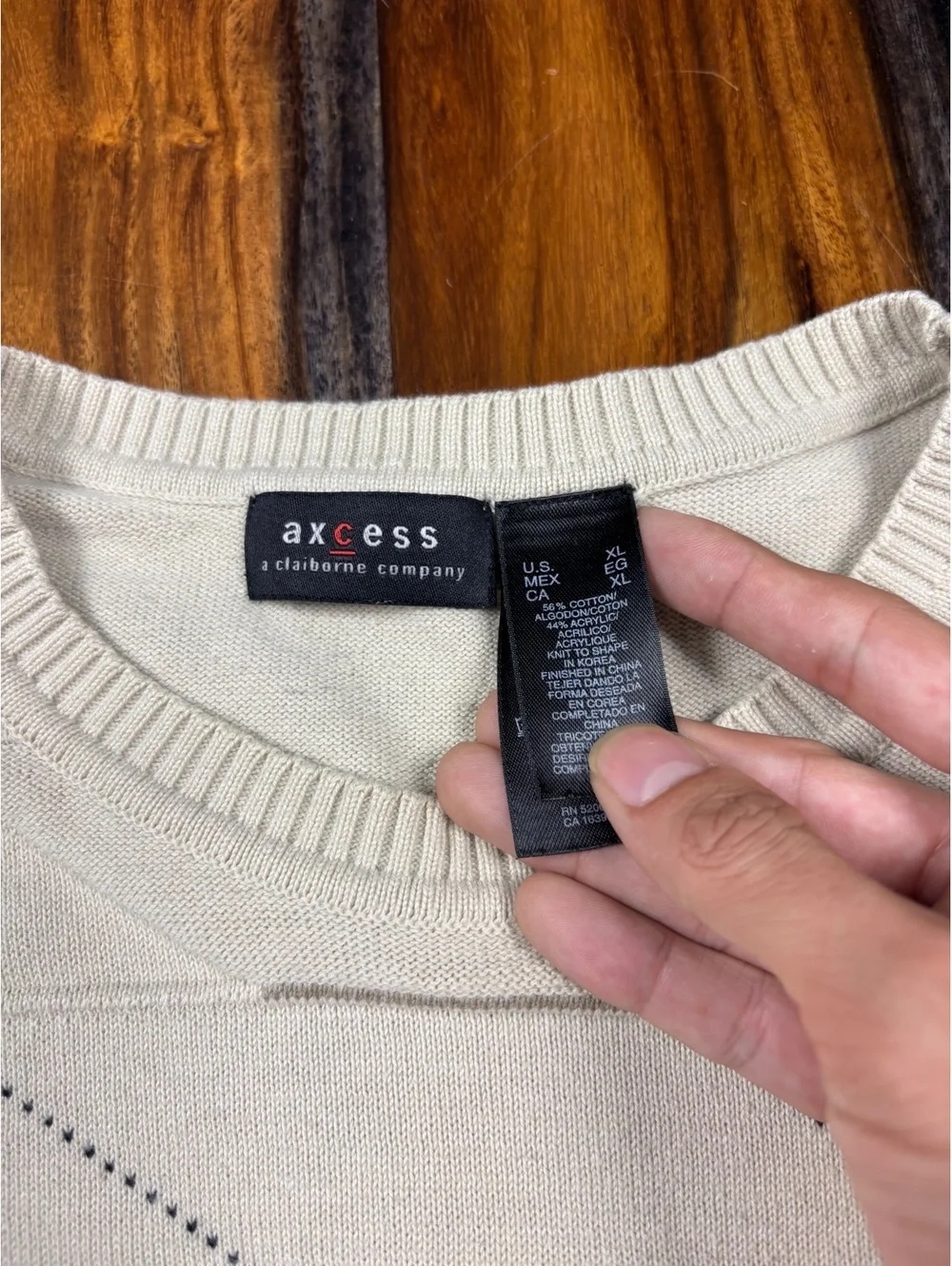 Axcess Y2K Geometric Knit Crewneck SweaterL